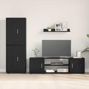 TV-Schrankset Schwarz Eichen-Optik Holzwerkstoff