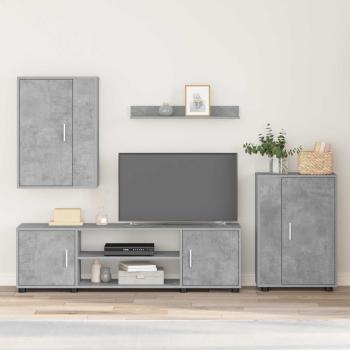 ARDEBO.de - TV-Schrankset Beton Grau Holzwerkstoff