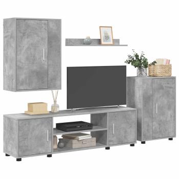 TV-Schrankset Beton Grau Holzwerkstoff