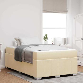 ARDEBO.de - Bettrahmen mit Matratze Creme 120 x 190 cm Stoff