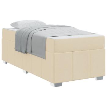 Bettrahmen mit Matratze Creme 120 x 190 cm Stoff