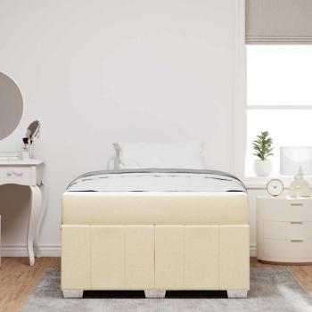 Bettrahmen mit Matratze Creme 120 x 190 cm Stoff