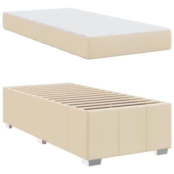 Bettrahmen mit Matratze Creme 120 x 190 cm Stoff