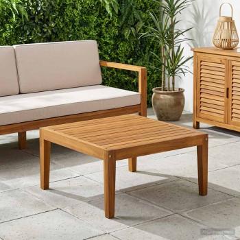 ARDEBO.de - Gartentisch Massivholz Akazie Natur 60 x 60 x 30 cm