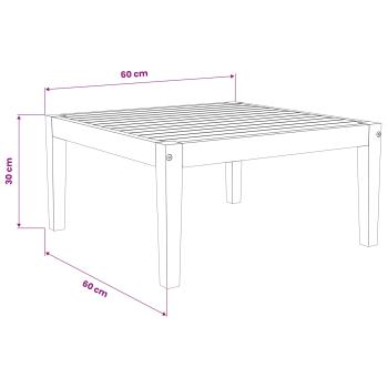 Gartentisch Massivholz Akazie Natur 60 x 60 x 30 cm