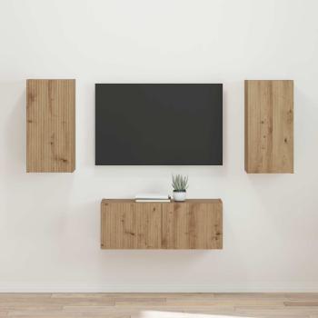 ARDEBO.de - TV-Schrankset 2 Stk. Artisan-Eiche Holzwerkstoff