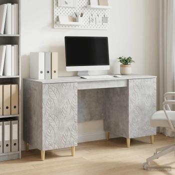 ARDEBO.de - Schreibtisch Betongrau 142,5 x 50 x 75 cm Holzwerkstoff