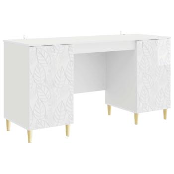 Schreibtisch Hochglanz Weiß 142,5 x 50 x 75 cm Holzwerkstoff