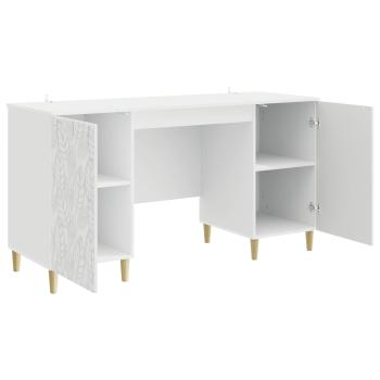 Schreibtisch Hochglanz Weiß 142,5 x 50 x 75 cm Holzwerkstoff