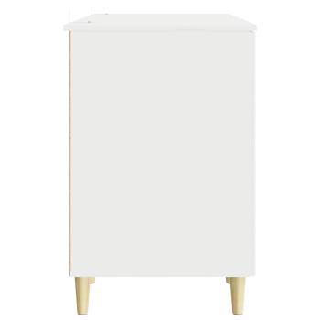 Schreibtisch Hochglanz Weiß 142,5 x 50 x 75 cm Holzwerkstoff