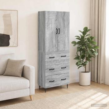 ARDEBO.de - Schrankset 2 stk. 66 x 34,5 x 90 cm Holzwerkstoff Grau Sonoma