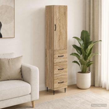 ARDEBO.de - Schrankset 2 stk. 33 x 34,5 x 90 cm Holzwerkstoff Sonoma-Eiche