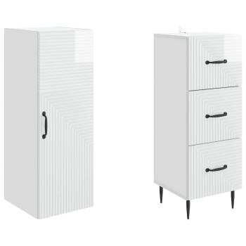 Schrankset 2 stk. 33 x 34,5 x 90 cm Holzwerkstoff
