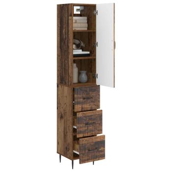Schrankset 2 stk. 33 x 34,5 x 90 cm Holzwerkstoff Altholz