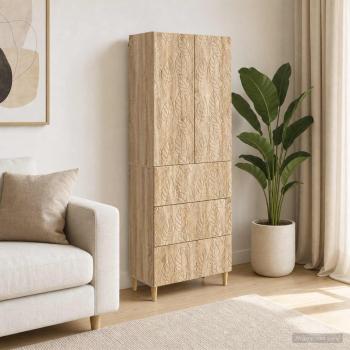 ARDEBO.de - Schrankset 2 stk. 66 x 34,5 x 90 cm Holzwerkstoff Sonoma-Eiche