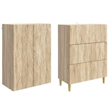 Schrankset 2 stk. 66 x 34,5 x 90 cm Holzwerkstoff Sonoma-Eiche