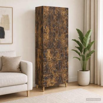 ARDEBO.de - Schrankset 2 stk. 66 x 34,5 x 90 cm Holzwerkstoff Räuchereiche