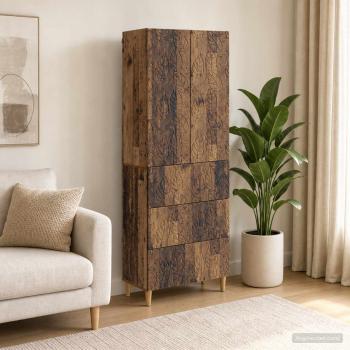 ARDEBO.de - Schrankset 2 stk. 66 x 34,5 x 90 cm Holzwerkstoff Altholz