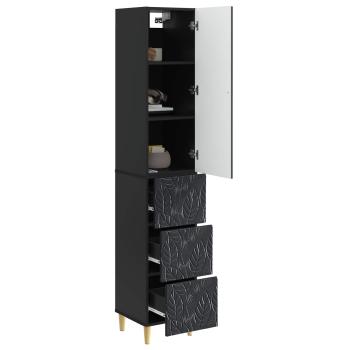 Schrankset 2 stk. 33 x 34,5 x 90 cm Holzwerkstoff Schwarz
