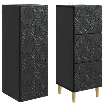 Schrankset 2 stk. 33 x 34,5 x 90 cm Holzwerkstoff Schwarz