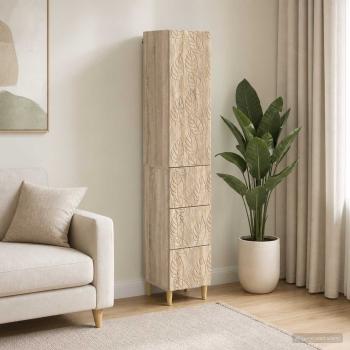 ARDEBO.de - Schrankset 2 stk. 33 x 34,5 x 90 cm Holzwerkstoff Sonoma-Eiche