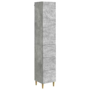 Schrankset 2 stk. 33 x 34,5 x 90 cm Holzwerkstoff Betongrau