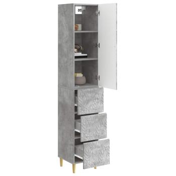 Schrankset 2 stk. 33 x 34,5 x 90 cm Holzwerkstoff Betongrau