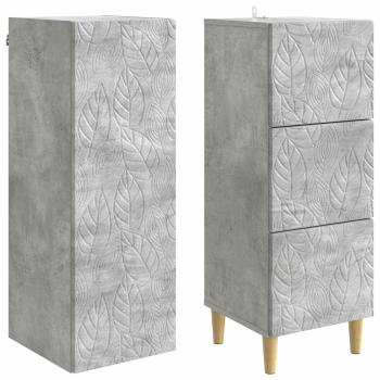 Schrankset 2 stk. 33 x 34,5 x 90 cm Holzwerkstoff Betongrau
