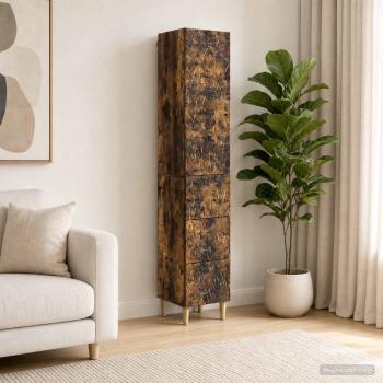ARDEBO.de - Schrankset 2 stk. 33 x 34,5 x 90 cm Holzwerkstoff Räuchereiche