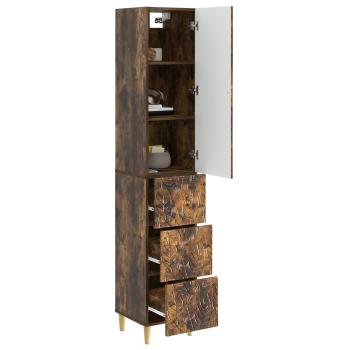 Schrankset 2 stk. 33 x 34,5 x 90 cm Holzwerkstoff Räuchereiche