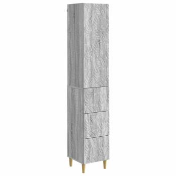 Schrankset 2 stk. 33 x 34,5 x 90 cm Holzwerkstoff Grau Sonoma