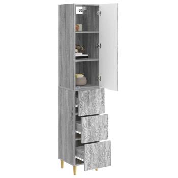 Schrankset 2 stk. 33 x 34,5 x 90 cm Holzwerkstoff Grau Sonoma