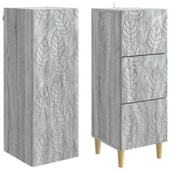 Schrankset 2 stk. 33 x 34,5 x 90 cm Holzwerkstoff Grau Sonoma