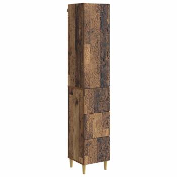 Schrankset 2 stk. 33 x 34,5 x 90 cm Holzwerkstoff Altholz