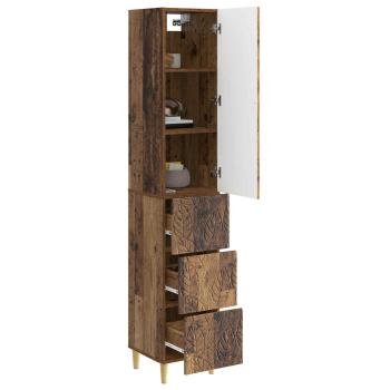 Schrankset 2 stk. 33 x 34,5 x 90 cm Holzwerkstoff Altholz