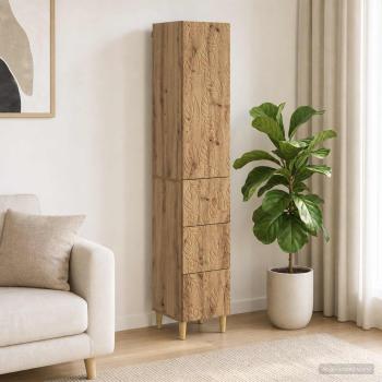 ARDEBO.de - Schrankset 2 stk. 33 x 34,5 x 90 cm Holzwerkstoff Artisan-Eiche