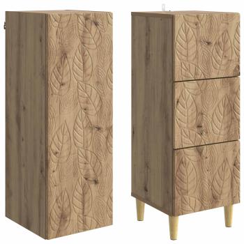 Schrankset 2 stk. 33 x 34,5 x 90 cm Holzwerkstoff Artisan-Eiche