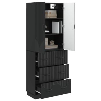 Schrankset 2 stk. 66 x 34,5 x 87 cm Holzwerkstoff Schwarz