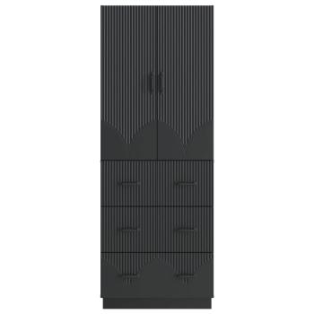 Schrankset 2 stk. 66 x 34,5 x 87 cm Holzwerkstoff Schwarz