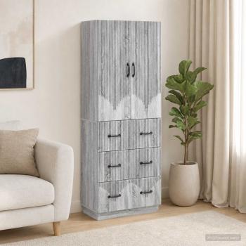 ARDEBO.de - Schrankset 2 stk. 66 x 34,5 x 87 cm Holzwerkstoff Sonoma-Grau