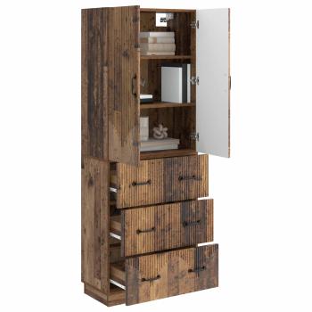Schrankset 2 stk. 66 x 34,5 x 87 cm Holzwerkstoff Altholz