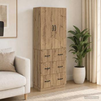 ARDEBO.de - Schrankset 2 stk. 66 x 34,5 x 87 cm Holzwerkstoff Artisan-Eiche