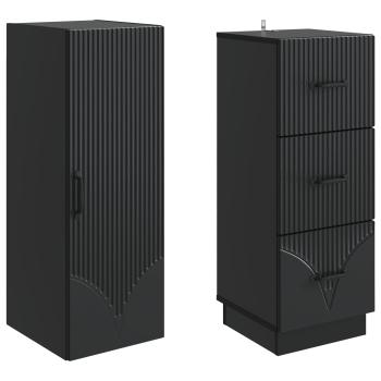 Schrankset 2 stk. 33 x 34,5 x 87 cm Holzwerkstoff Schwarz