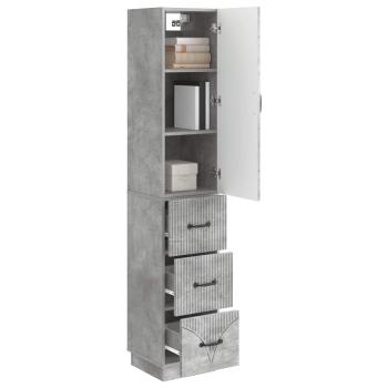 Schrankset 2 stk. 33 x 34,5 x 87 cm Holzwerkstoff Betongrau