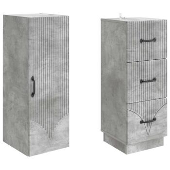 Schrankset 2 stk. 33 x 34,5 x 87 cm Holzwerkstoff Betongrau