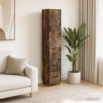 ARDEBO.de - Schrankset 2 stk. 33 x 34,5 x 87 cm Holzwerkstoff Räuchereiche