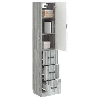 Schrankset 2 stk. 33 x 34,5 x 87 cm Holzwerkstoff Sonoma-Grau