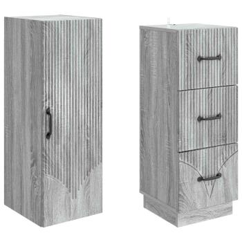 Schrankset 2 stk. 33 x 34,5 x 87 cm Holzwerkstoff Sonoma-Grau