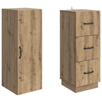 Schrankset 2 stk. 33 x 34,5 x 87 cm Holzwerkstoff Artisan-Eiche