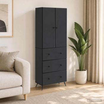 ARDEBO.de - Schrankset 2 stk. 66 x 34,5 x 90 cm Holzwerkstoff Schwarz